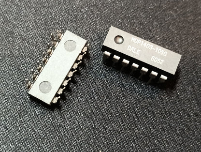 (2 pcs). DALE MDP1403-105G IC Ceramic Dip microprocessor DIP New NOS 80's
