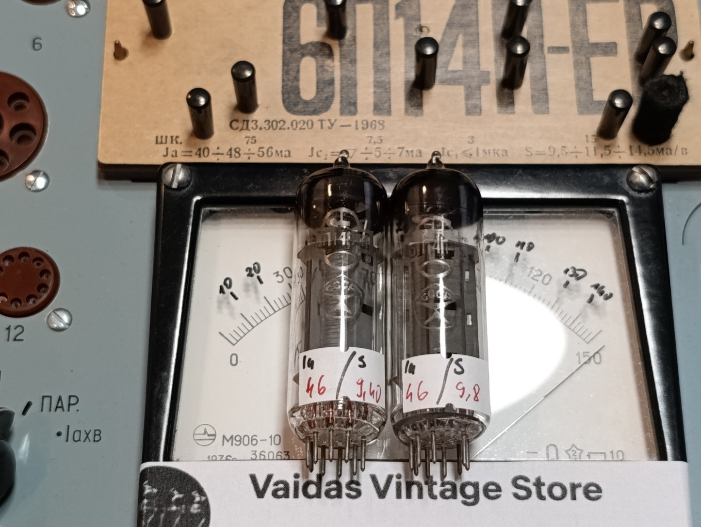 2pcs New 6P14P-K Matched Pair Gold Grid tube EL84 6BQ5 7189 NOS 1970