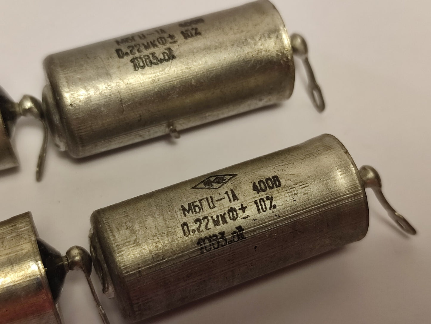 4X 0.22 uF 400 V MBGCH-1A Paper-In-OiL PIO AUDIO CAPACITORS, NOS