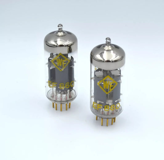 2PCS. LOT EF860 WF RFT  VACUUM TUBES NOS NEW GOLD PINS = EF800 EF80
