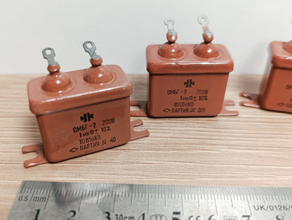 4Pcs. AUDIO CAPACITOR OMBG-2 200V 1uF 10% NOS OМБГ-2 USSR NOS