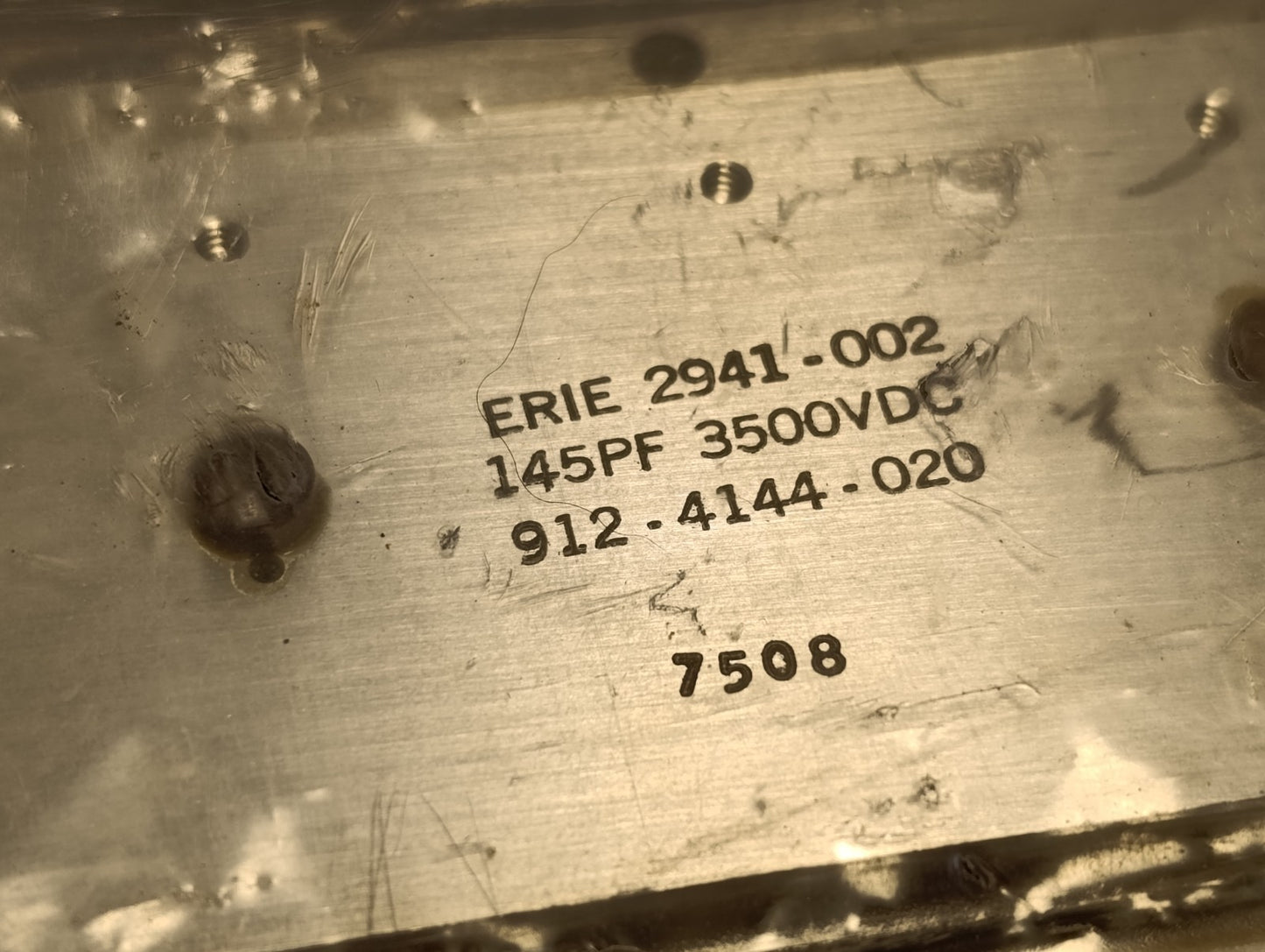 ERIE 2941-002 145pf 3500v 3.5kv 912-4144-020 capacitor NEW NOS