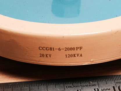 1Pc CCG81-6U 2000PF 20KV 120KVA High Frequency Voltage Ceramic Capacitor M8 NEW