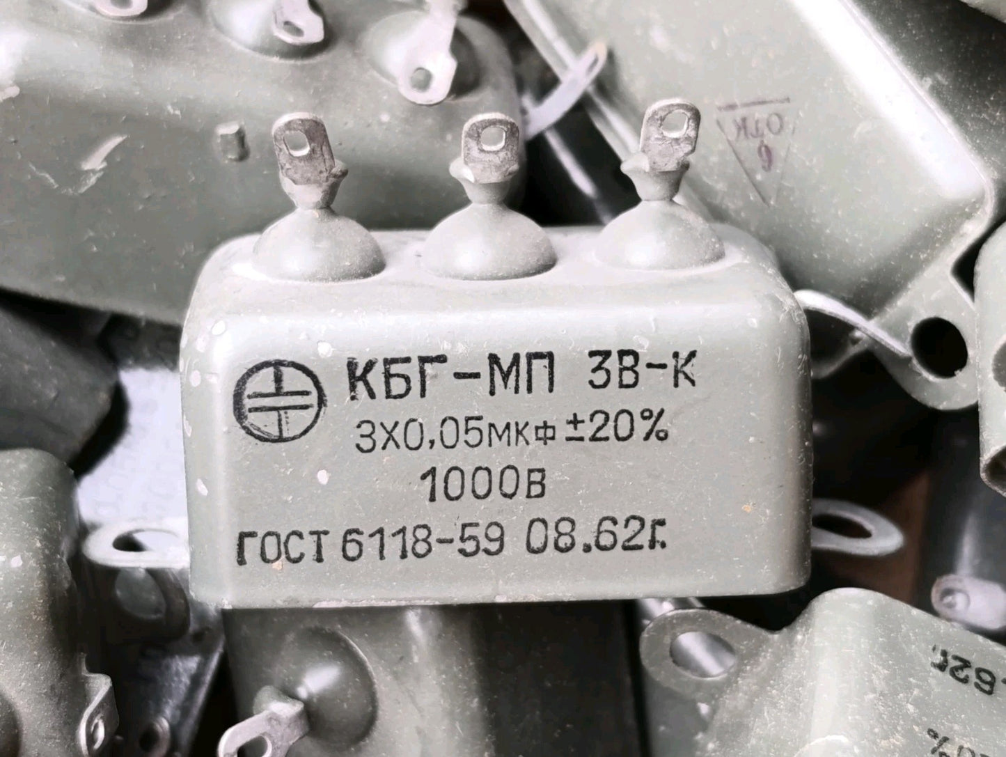 4pcs. LOT 3x 0.05 uF  1kV 20% RUSSIAN HIGH VOLTAGE PIO CAPACITOR KBG-MP КБГ