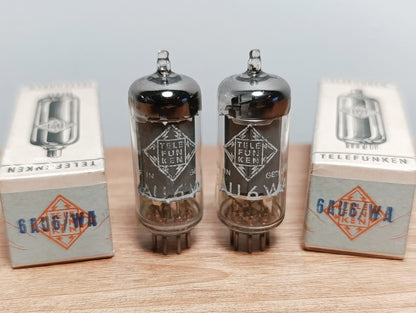 100% Matched Pair 6AU6WA Telefunken EF94 6AU6 diamond tube NIB NOS SAME DATE