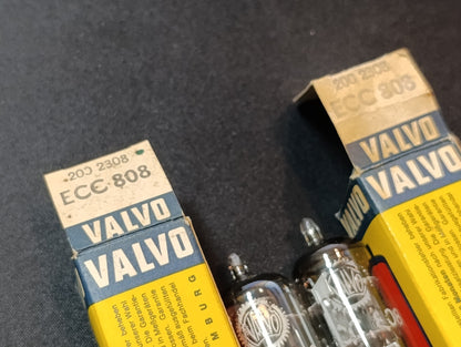 Pair VALVO ECC 808 (ECC808) Tubes USED (2pc lot) Original BOX Triode