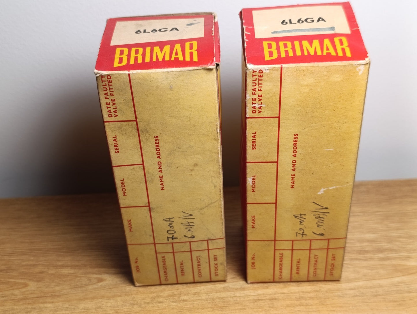 MATCHED PAIR 6L6GA 6l6BRIMAR  MADE IN ENGLAND SAME DATE (2PCS.)