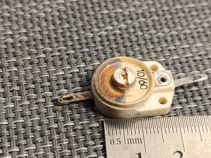Ceramic Trimmer Capacitor 10-60pF Silver Plated 4 Pieces (4)