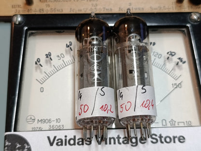 2pcs New 6P14P-K Matched Pair Gold Grid tube EL84 6BQ5 7189 NOS 1969 year
