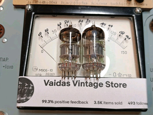 Matched Pair 6N23P = ECC88 E88CC '83 year NOS VOSKHOD ROCKET LOGO  TUBES