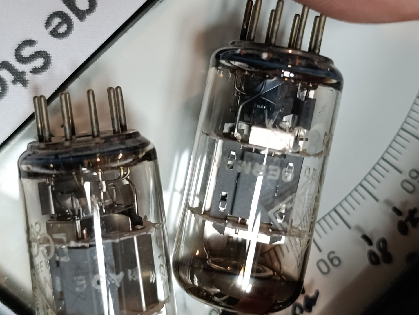 Pair Telefunken ECC 808 (ECC808) Tubes USED (2pc lot) DIAMOND BOTTOM Triode