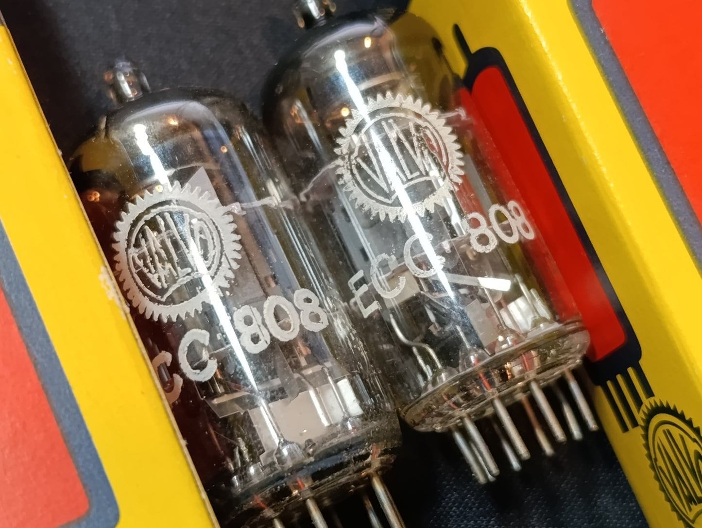 Pair VALVO ECC 808 (ECC808) Tubes USED (2pc lot) Original BOX Triode