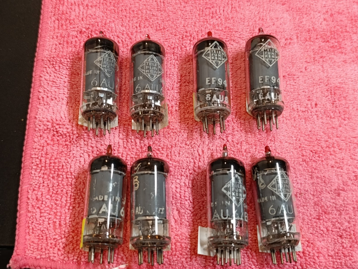Matched Pair 6AU6 Telefunken EF94 diamond tube D getter West Germany USED (2pcs)
