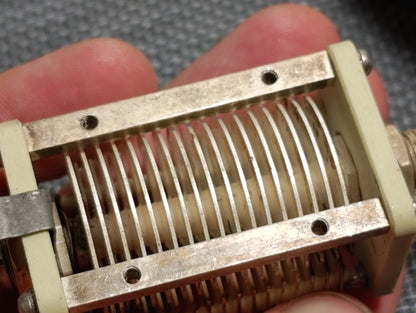 JB Made in England 50501a 150 pf ceramic silver plate variable capacitor  (Pull)