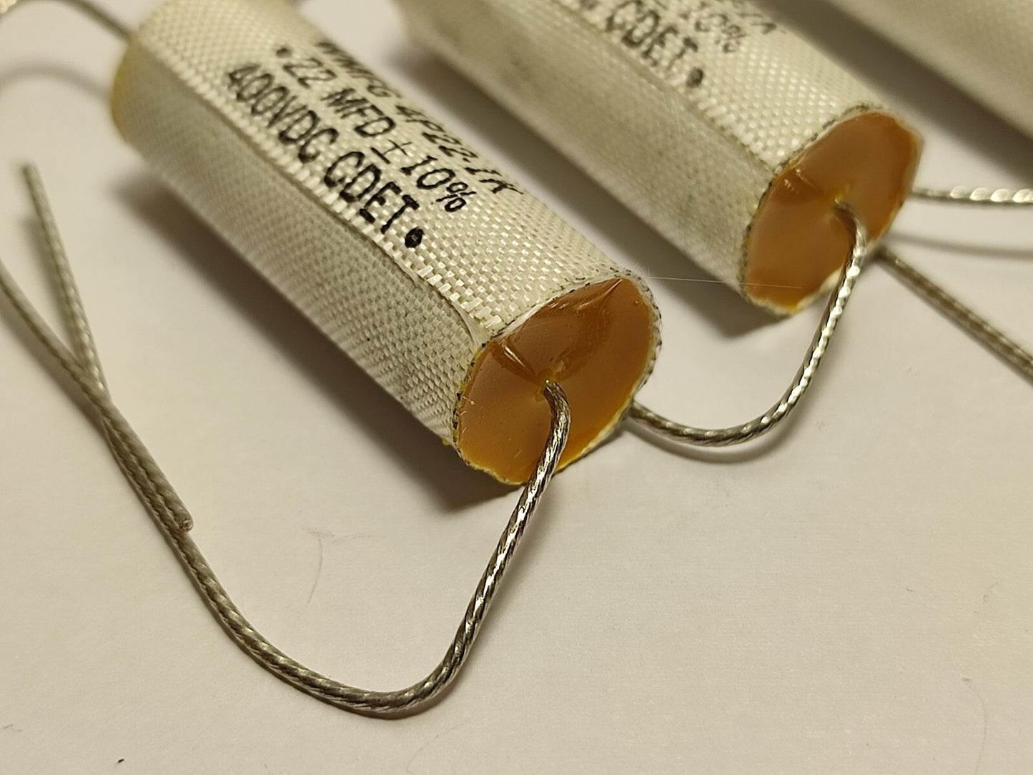 4x  0.22uF 400V CDET WMFG 4P22-1K FILM CAPACITORS NOS / NEW