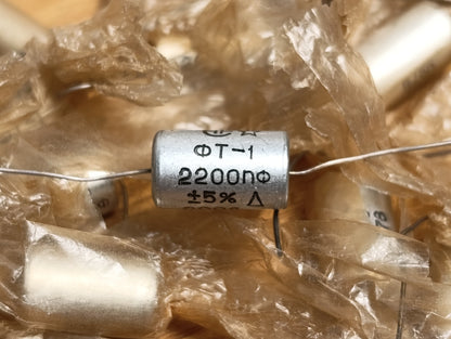 10x FT-1 2200pf 5% 200V NOS Soviet USSR Teflon capacitors / New / 10 pcs