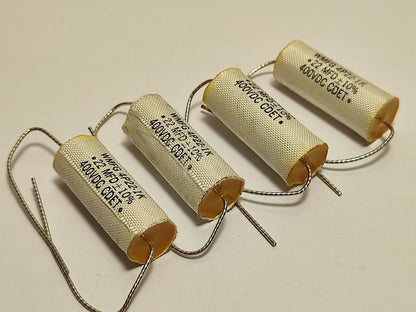 4x  0.22uF 400V CDET WMFG 4P22-1K FILM CAPACITORS NOS / NEW