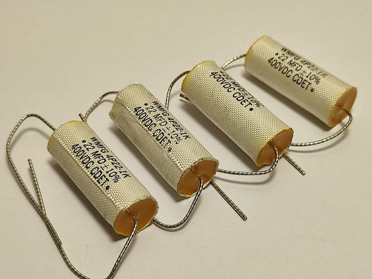 4x  0.22uF 400V CDET WMFG 4P22-1K FILM CAPACITORS NOS / NEW