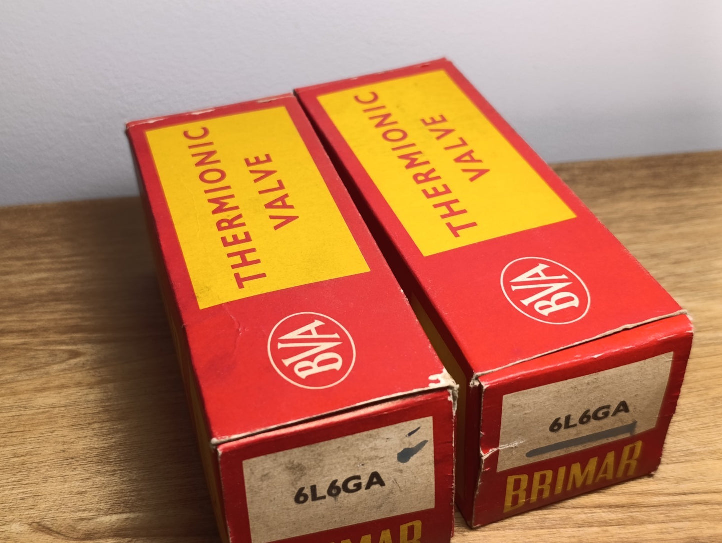 MATCHED PAIR 6L6GA 6l6BRIMAR  MADE IN ENGLAND SAME DATE (2PCS.)