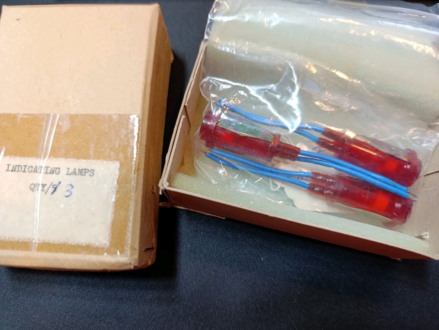 (3Pcs.) RED Indicator lamp LOT NEW NOS 48V
