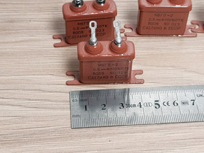 4Pcs. 0.5uF 500 V RUSSIAN PAPER IN OIL PIO AUDIO CAPACITORS MBGO-2 МБГO-2 NEW