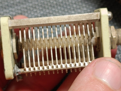 JB Made in England 50501a 150 pf ceramic silver plate variable capacitor  (Pull)