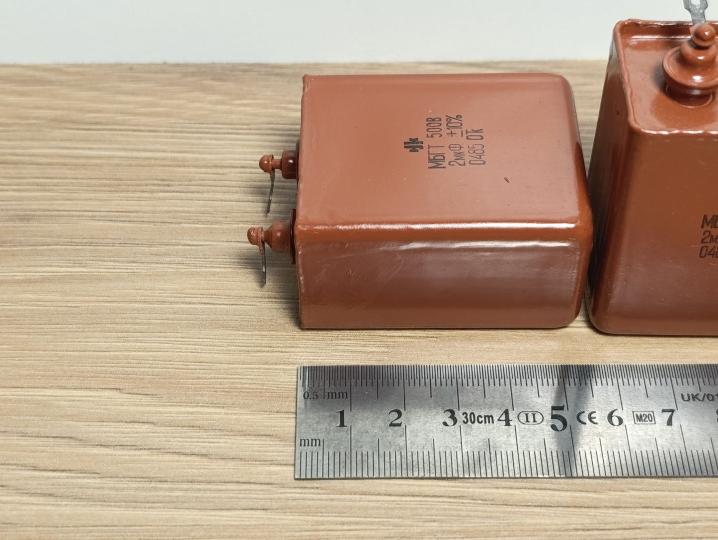 2Pcs. Metal-Paper Sealed Capacitors 2uf 500V MBGT (heat-resistant) NEW