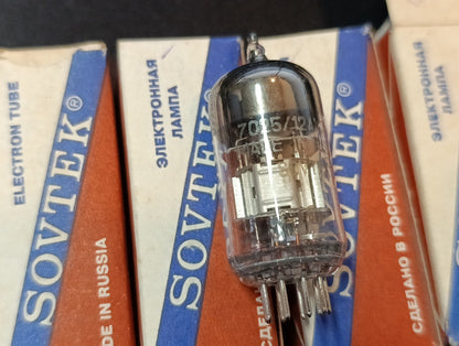 5pc. SOVTEK TUBE 12AX7WB 7025 TRIPLE MICA ECC83 12AX7 SATIN NICKEL PLATE NOS NIB