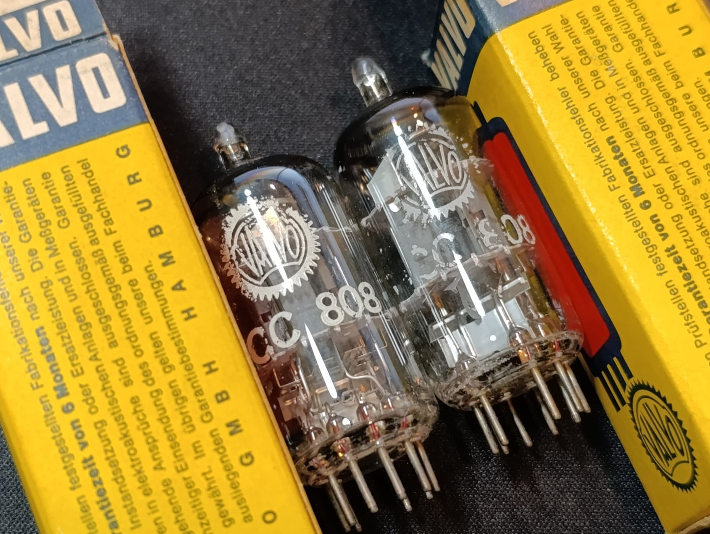 Pair VALVO ECC 808 (ECC808) Tubes USED (2pc lot) Original BOX Triode