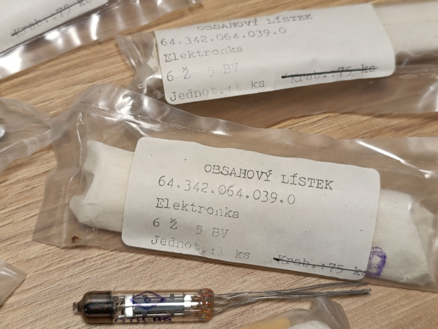 10pcs 6J5B-V Miniature HF Pentode Tube Same Date 70-80s Gold Grid OTK Soviet