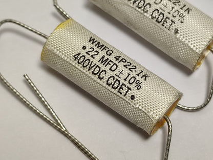 4x  0.22uF 400V CDET WMFG 4P22-1K FILM CAPACITORS NOS / NEW