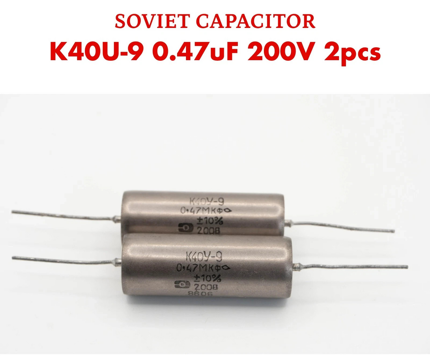 2x K40Y-9 K40U-9 0.47uF 200V Audio Capacitors Paper in Oil PIO / NOS / Tested