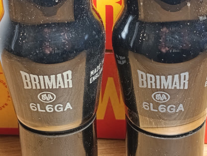 MATCHED PAIR 6L6GA 6l6BRIMAR  MADE IN ENGLAND SAME DATE (2PCS.)