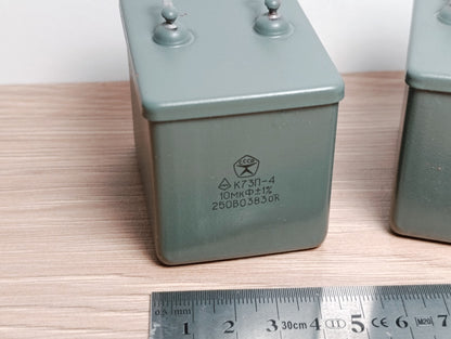 K73P-4 10mF +-1% 250V К73П-4 PIO Paper in Oil Soviet Capacitor High Grade (PAIR)