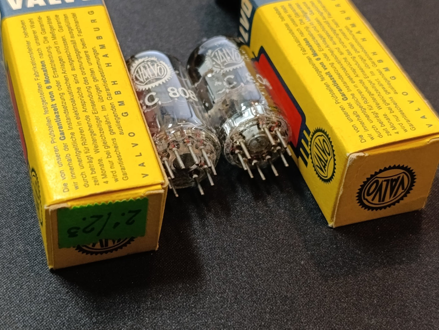Pair VALVO ECC 808 (ECC808) Tubes USED (2pc lot) Original BOX Triode