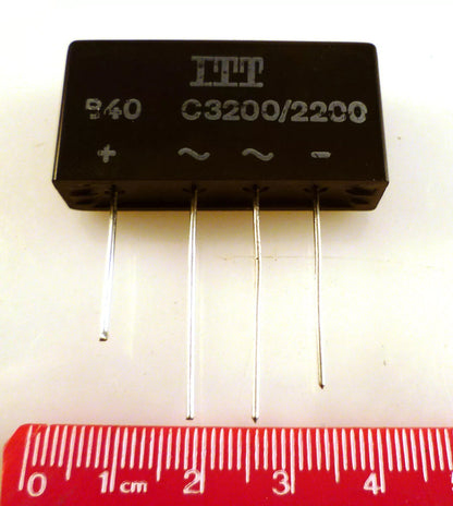 ITT B40 C3200/2200 Ceramic Bridge Rectifier 3.2/2.2A 4 Wire OM0365B