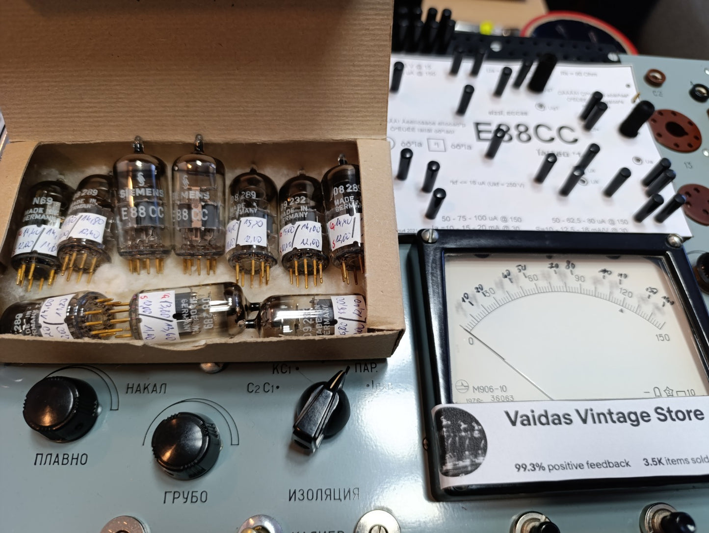 Siemens & Halske E88CC 6922 Pair A3 8E same Date codes radio vacum tubes (2pcs)