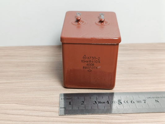 2Pcs. 10uF 400 V 10 % K73P-2 PETP USSR  AUDIO CAPACITOR NOS / NEW