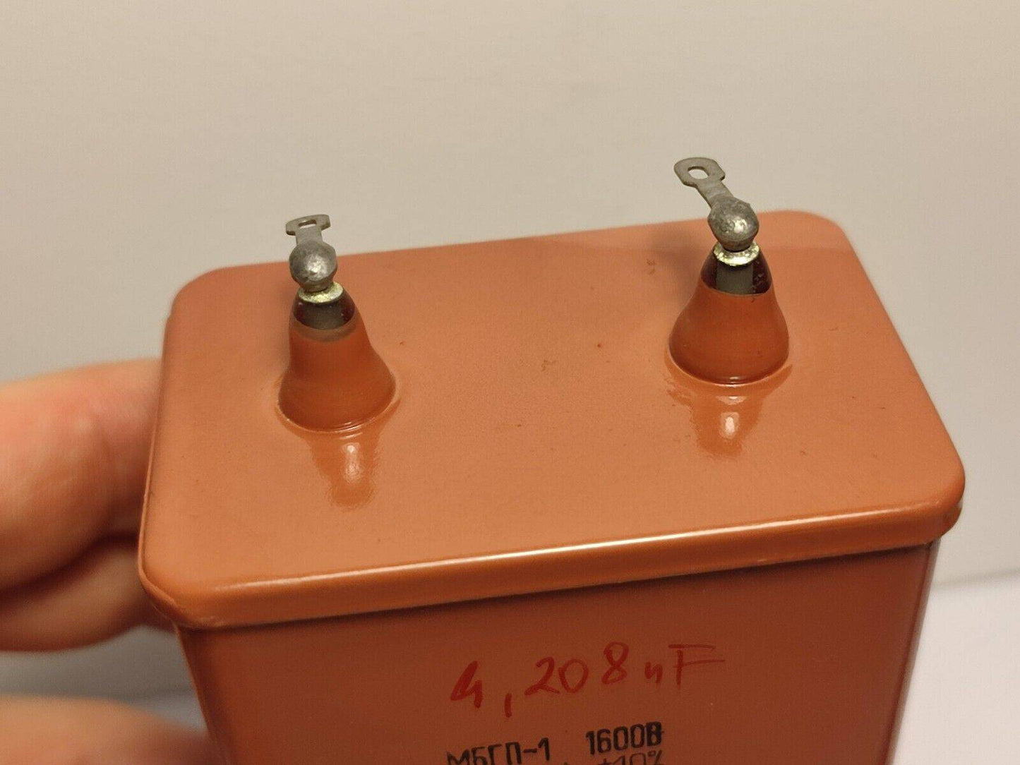 1X 4 uF 1600 V 10% MBGP-1 MБГ RUSSIAN PAPER IN OIL PIO AUDIO CAPACITOR USSR