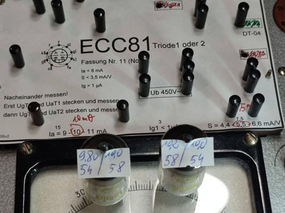 2 Pcs ECC81 RFT DOUBLE TRIODE VHF TESTED NOS TUBE = 12AT7 B152 CC81E CV455