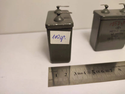 2 Stk. Lot 1uF 1 mFD 1µF 1000V 1kV PiO (Papier in Öl) Russische Kondensatoren MBGP