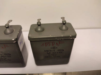 2 Stk. Lot 1uF 1 mFD 1µF 1000V 1kV PiO (Papier in Öl) Russische Kondensatoren MBGP
