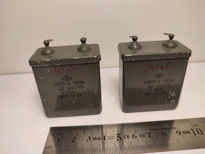 2 Stk. Lot 1uF 1 mFD 1µF 1000V 1kV PiO (Papier in Öl) Russische Kondensatoren MBGP
