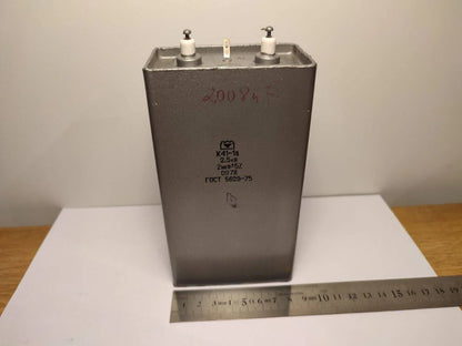 2 uF 2,5 kV RUSSISCHER HOCHSPANNUNGSPULSPAPIER IN ÖL PIO KONDENSATOR K41-1a