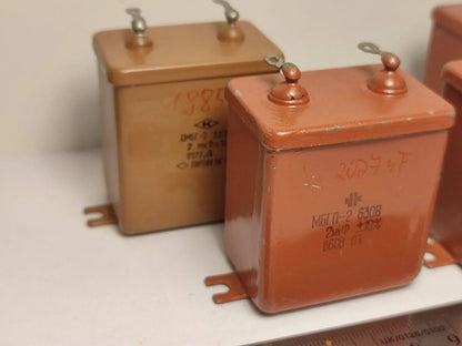 2 X MBGP-2 (МБГП–2) 2 uF 630 V 10 % RUSSISCHE AUDIOKAPAZITATOREN PIO-Kondensatoren