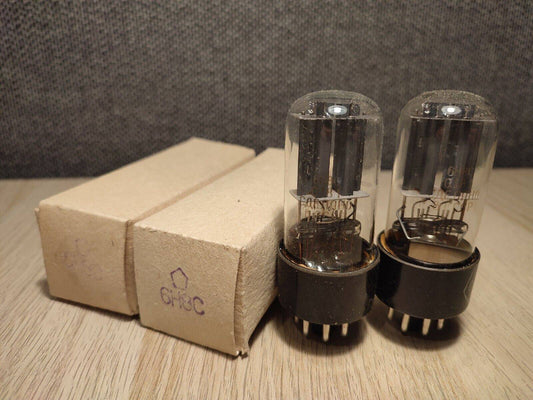 2PCS 6N8S (6Н8С, 6SN7) VACUUM TUBES FOR AMP VINTAGE SOVIET VALVES ORIGINAL BOX