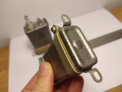 2x KBG-P 0.25uF 2kV High Voltage Paper In Oil PIO Pulse Capacitor NOS from USSR