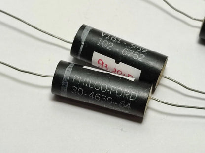 2X MATCHED Vintage 0.1uf .1uf 600v Axial Capacitor PHILCO - FORD NOS 60'S