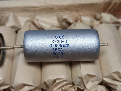 2X NOS russischer K72P-6 Teflonkondensator 0,056uF 500V +/-5%, getestet