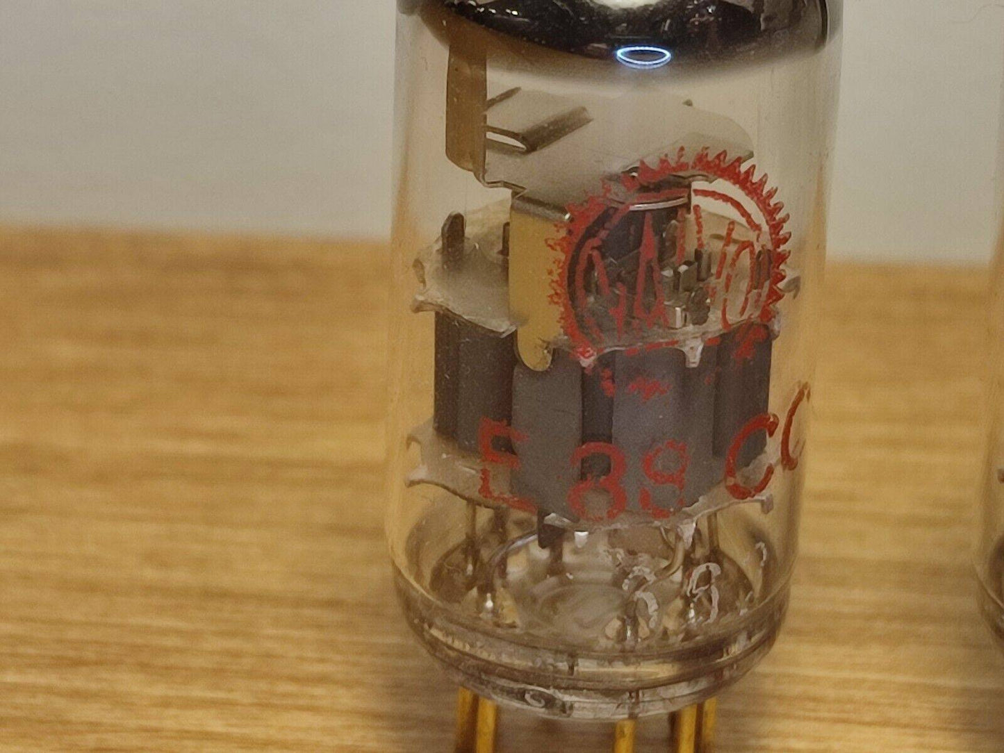 2x Valvo E88CC Tube Red Print Pair Tested Tube Amplifier Gold Pin USED